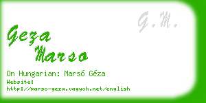 geza marso business card